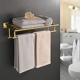 SAYAYO Towel Rail 20 Inch Wall Mounted SUS304 Brushed Gold view 2