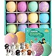 Bath Bombs for Kids with Surprise Toys Inside, Set of 12 XXL 3.5oz Large Bath Bomb Gift Set, Kids Safe Handmade Fizzy Balls Kit Organic Bubble Bath Bomb Great Gift for Birthday Day, Christmas