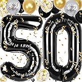 50th Birthday Decorations for Men Women, 40 inch 50 Balloon Numbers, 18 pcs 12 inch 50th Birthday Decoration Balloons for 50th Men Women Birthday Anniversary Party Decoration