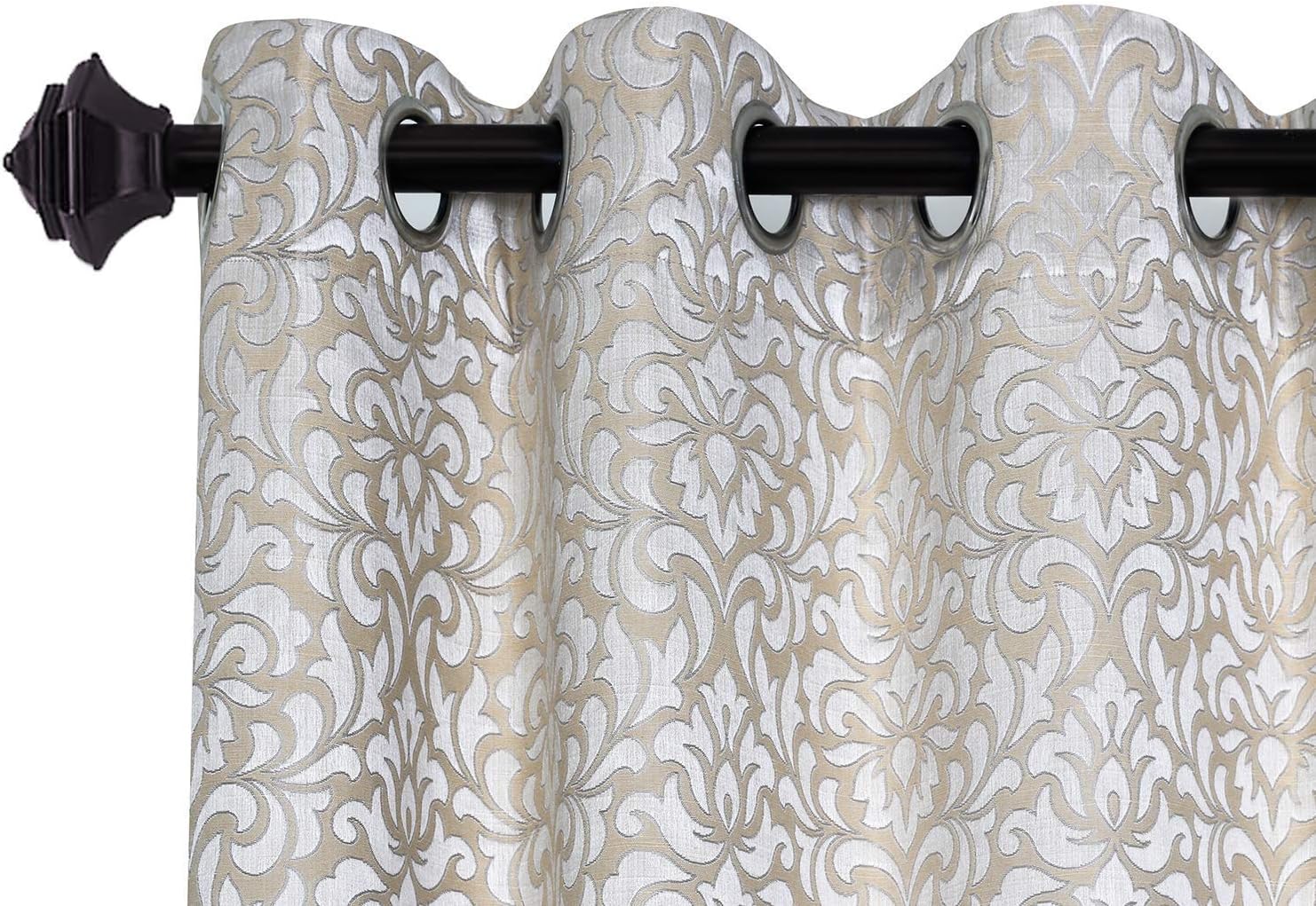 Urban hues Eyelet Polyester 1 Piece Door, Window Curtain - 9 ft, Beige