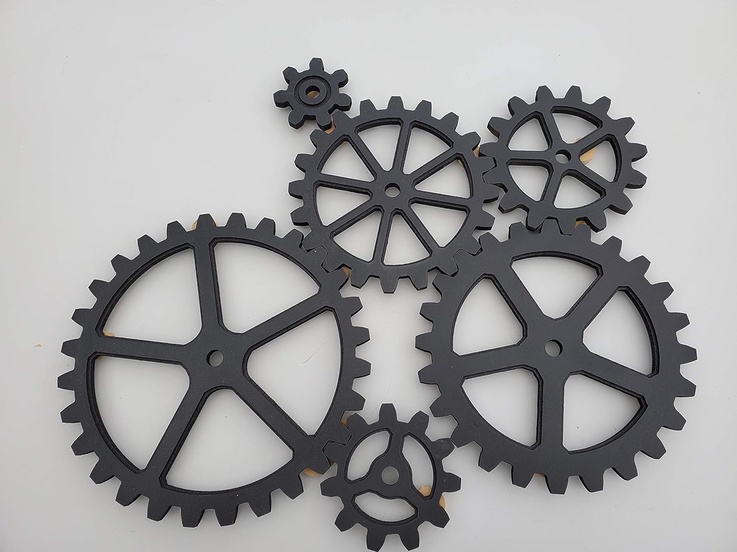 Amazon Com Six Gear Wall Black Steampunk Industrial Americana