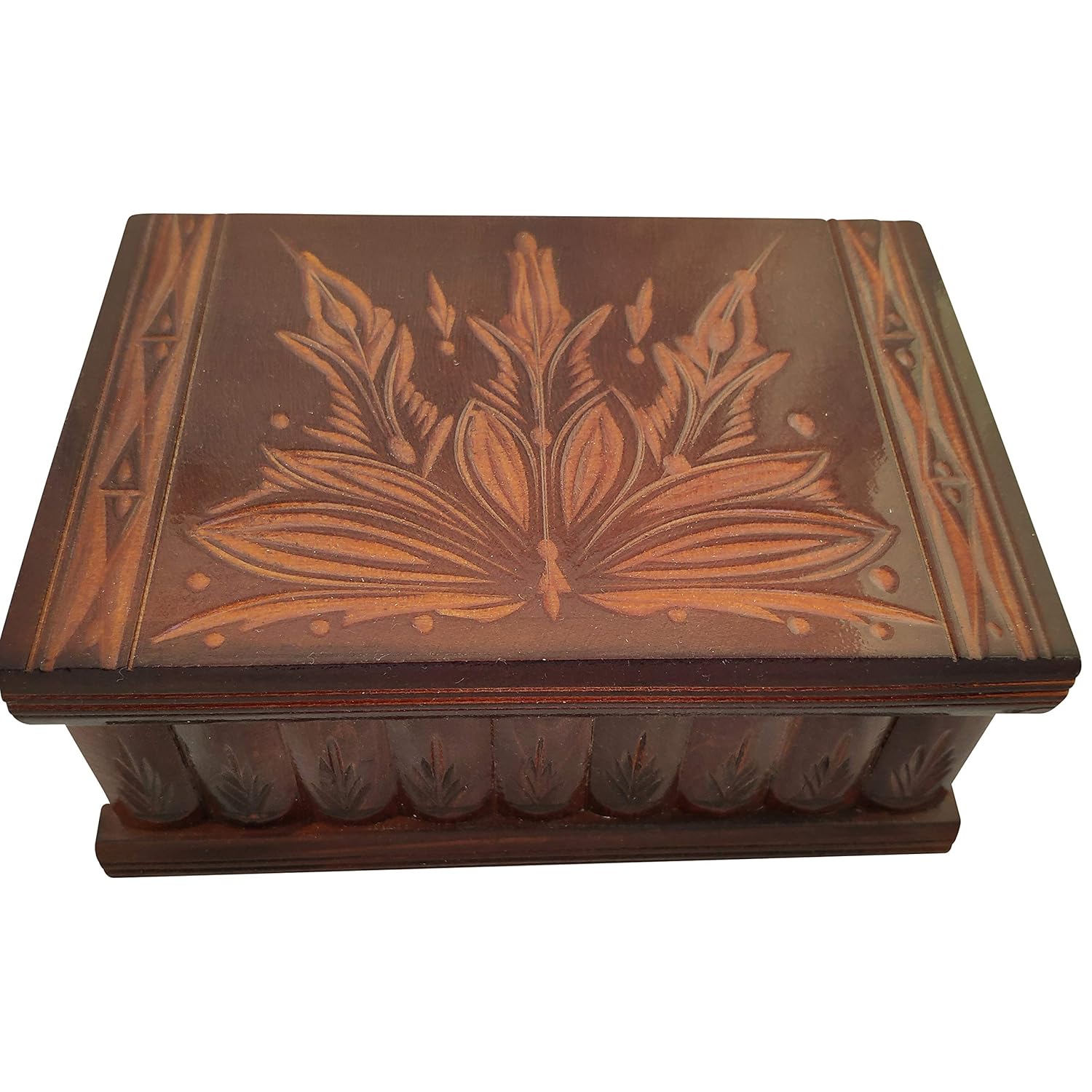 Handmade Wooden Puzzle Boxes with Hidden Compartment (Large) Top