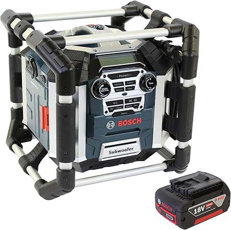 Bosch Chargeur Radio Gml 50 Avec Telecommande Pour Batteries Bosch Li Ion 14 4 Avec Caisson De Basses 50 W Et 1 Batterie 18 V 5 Ah Amazon Fr Bricolage