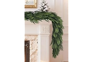 VERSACHARM 6 Ft Extra Full Christmas Garland Delux Real Touch Norfolk Pine Garland Christmas Decorations Lush Realistic Greenery Garlands for Mantle, Table, Stair, Railing, Fireplace Indoor Outdoor Holiday Decor
