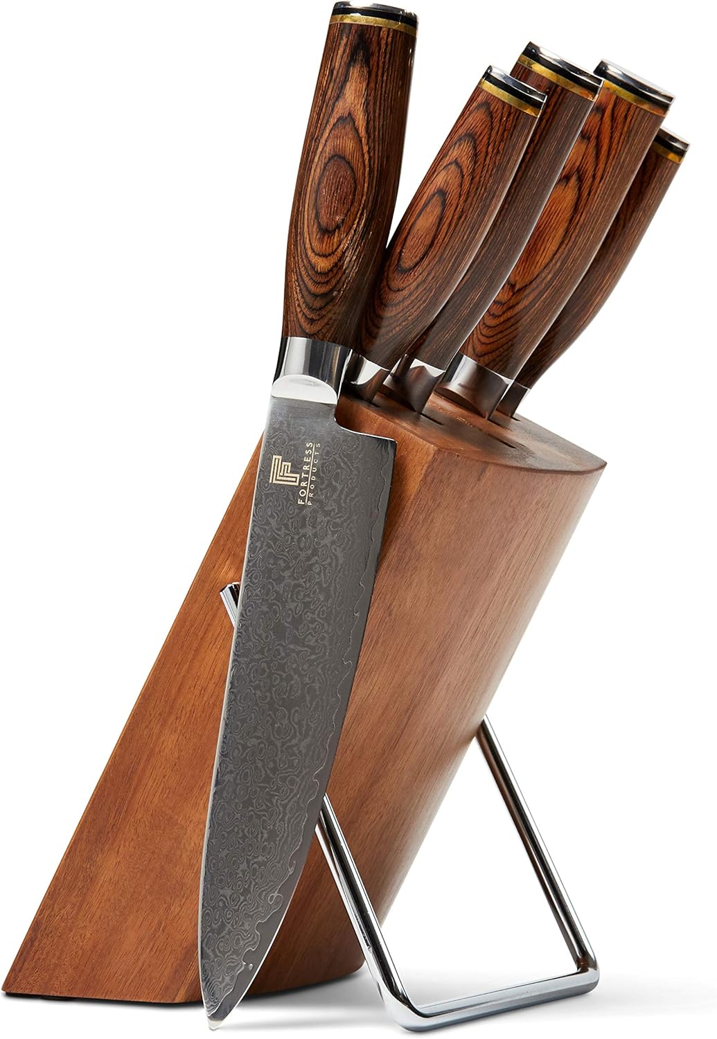 Fortress Damascus Kitchen Knife Set 5 Professional