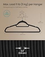 SONGMICS Velvet Hangers Set of 50 Non-Slip Slim Coat Hangers with Tie Bar view 5
