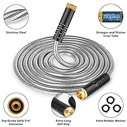Garden Hose 50 ft, Stainless Steel Water Hose with