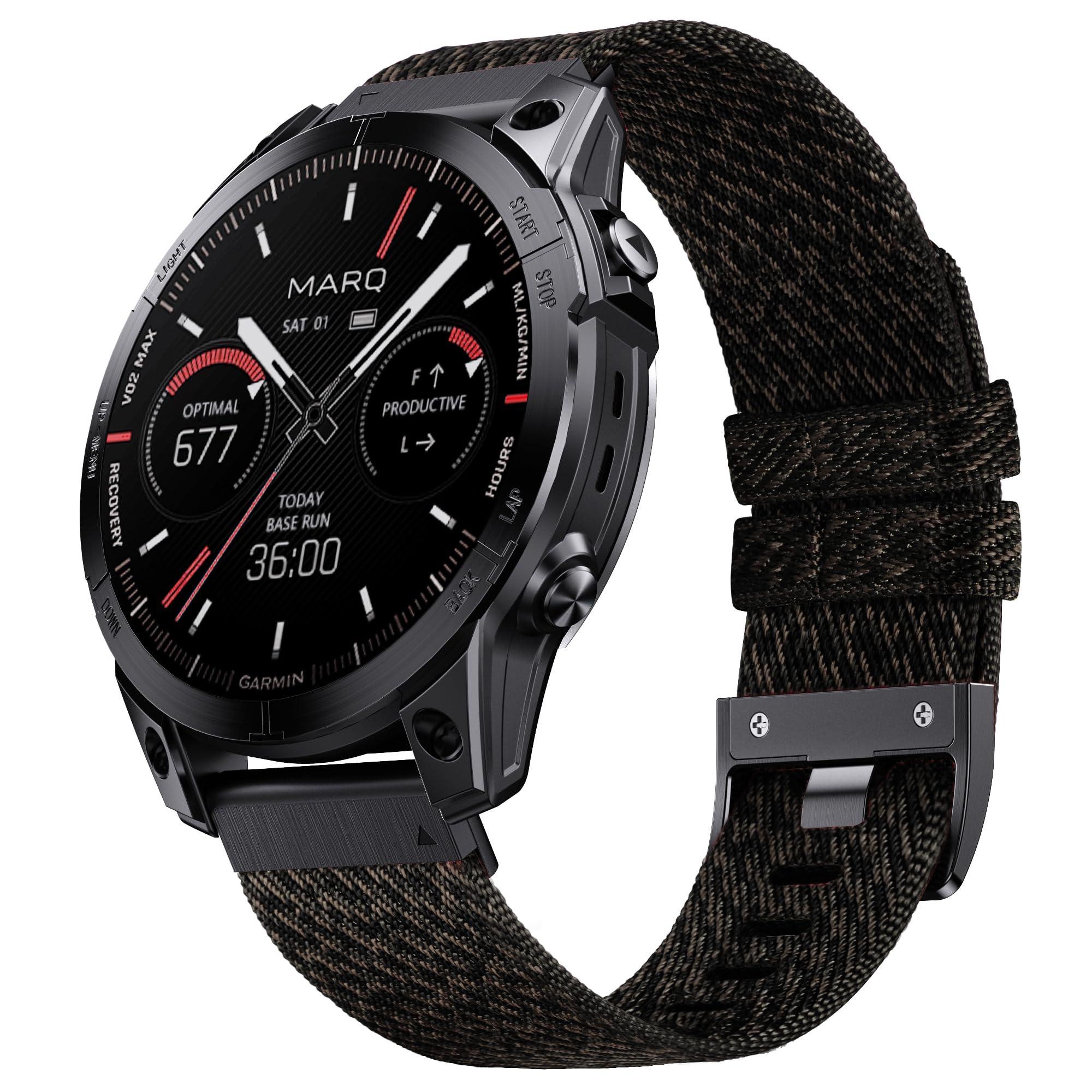 Watch Strap for Fenix 6X Pro/6X/7X Pro/7X/5X Plus/5X/3/3HR, Quickfit 26 Nylon Watch Strap for Descent MK1/2/2i/3/3i/Tactix, for Garmin Enduro/Enduro 2, Epix 51MM, Quatix 7X/7X Pro — image 1