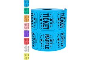 Tacticai 500 Raffle Tickets, Blue (1 of 8 Colors), Double Roll, Large Ticket for Events, Entry, Class Reward, Fundraiser & Prizes