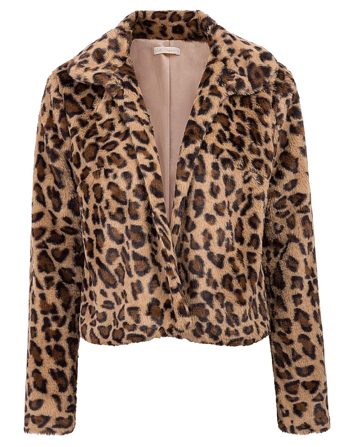 cropped leopard print fur jacket
