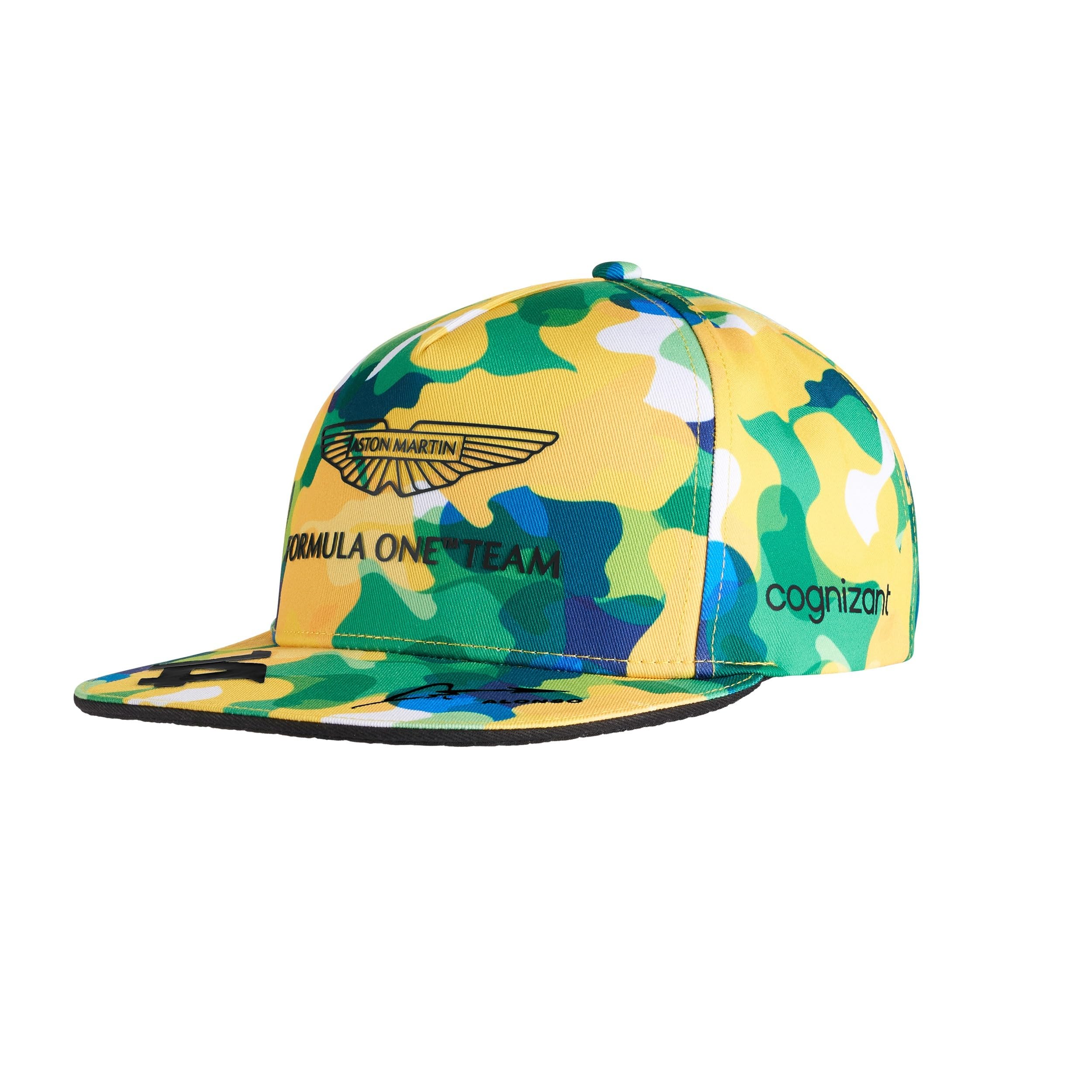 Aston Martin Formula One Team 2023 - Team Fernando Alonso Brazil GP Special Edition Baseball Cap Official Merchandise Green/White/Yellow