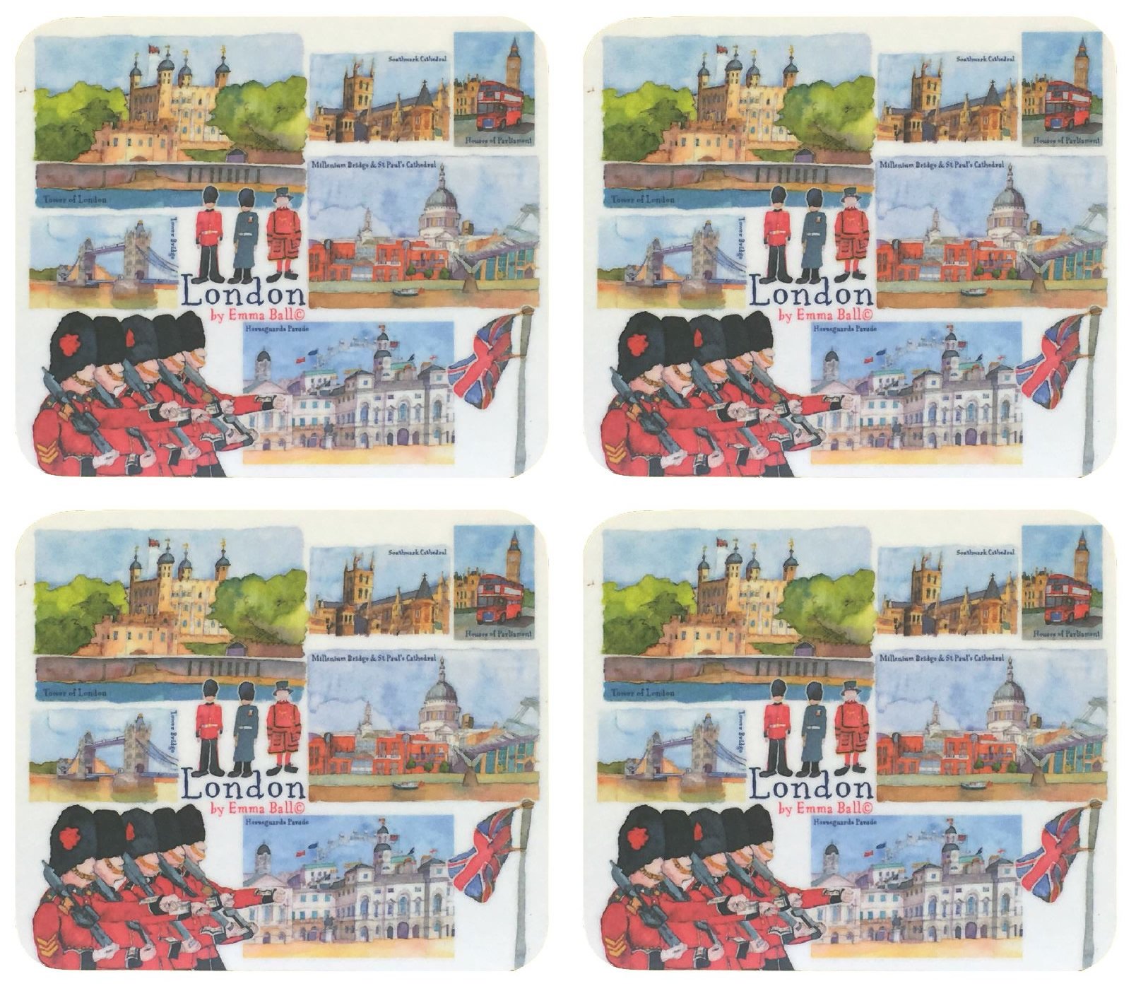 Emma Ball - "London Coasters - Set of 4