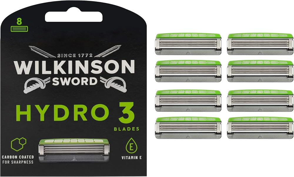 Wilkinson Sword Hydro 3 Men’s Razor Refills 8 Pack Hydrating Gel Blades