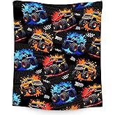 Boys Blanket - Truck Blankets for Kids Toddler - Plush Cozy Flannel Small Throws - Car-Themed Gifts for Son (40"x50")