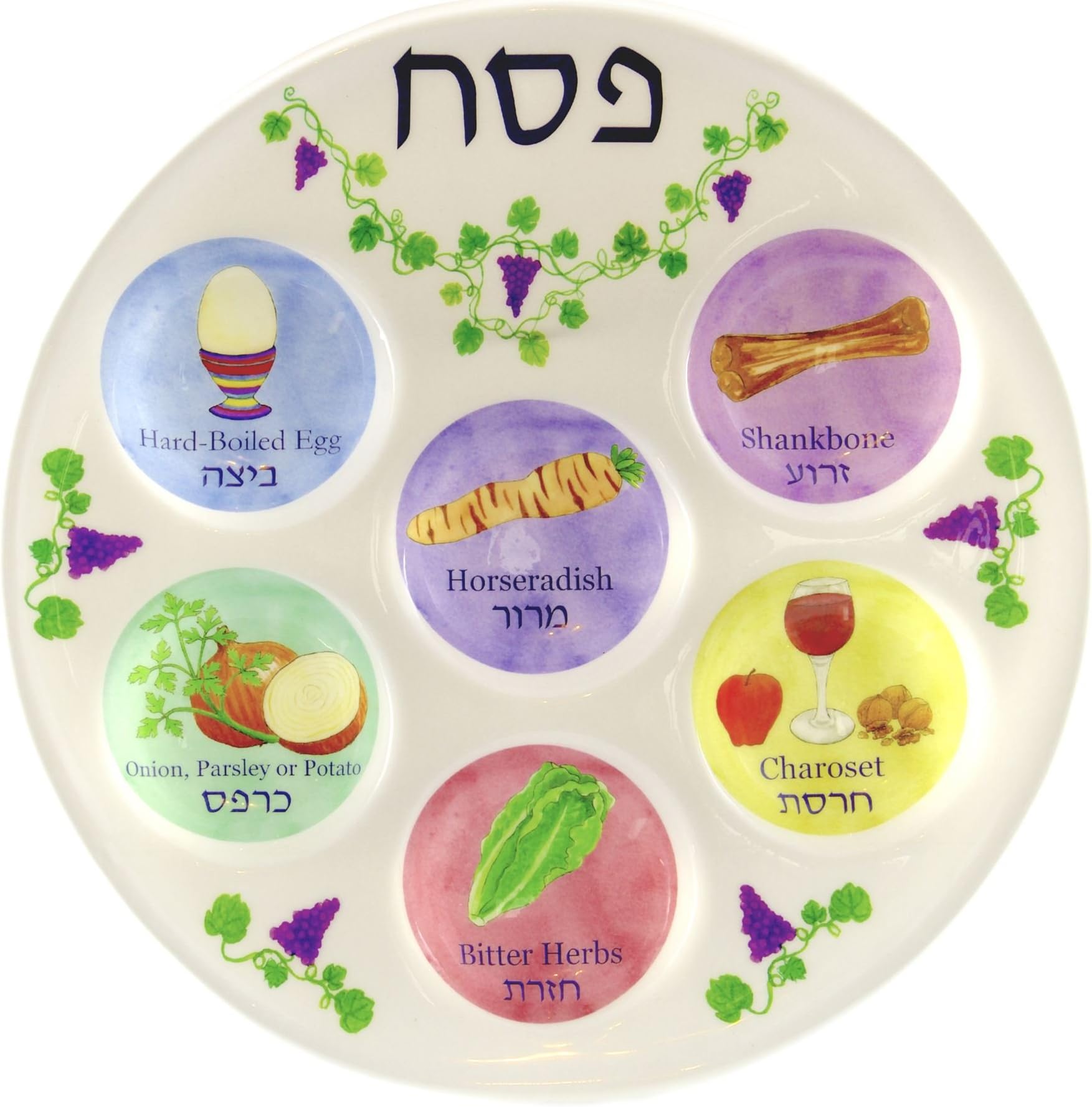 Disposable Plastic Seder Plate for Passover, Pack of 1
