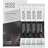 MODAMODA Water Coloring Hair Dye - Individually Packed Water-Activated Dark Brown Hair Color Powder with Polyphenols - Gentle, Vegan and for All Hair Types (0.35 oz, 4 Packets)