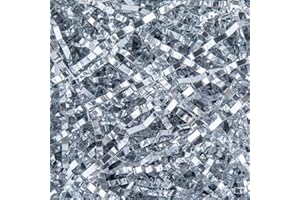 Caleihd Crinkle Cut Paper Shred Filler 1LB Shredded Paper for Gift Box Baskets Wrapping and Filling (Silver)