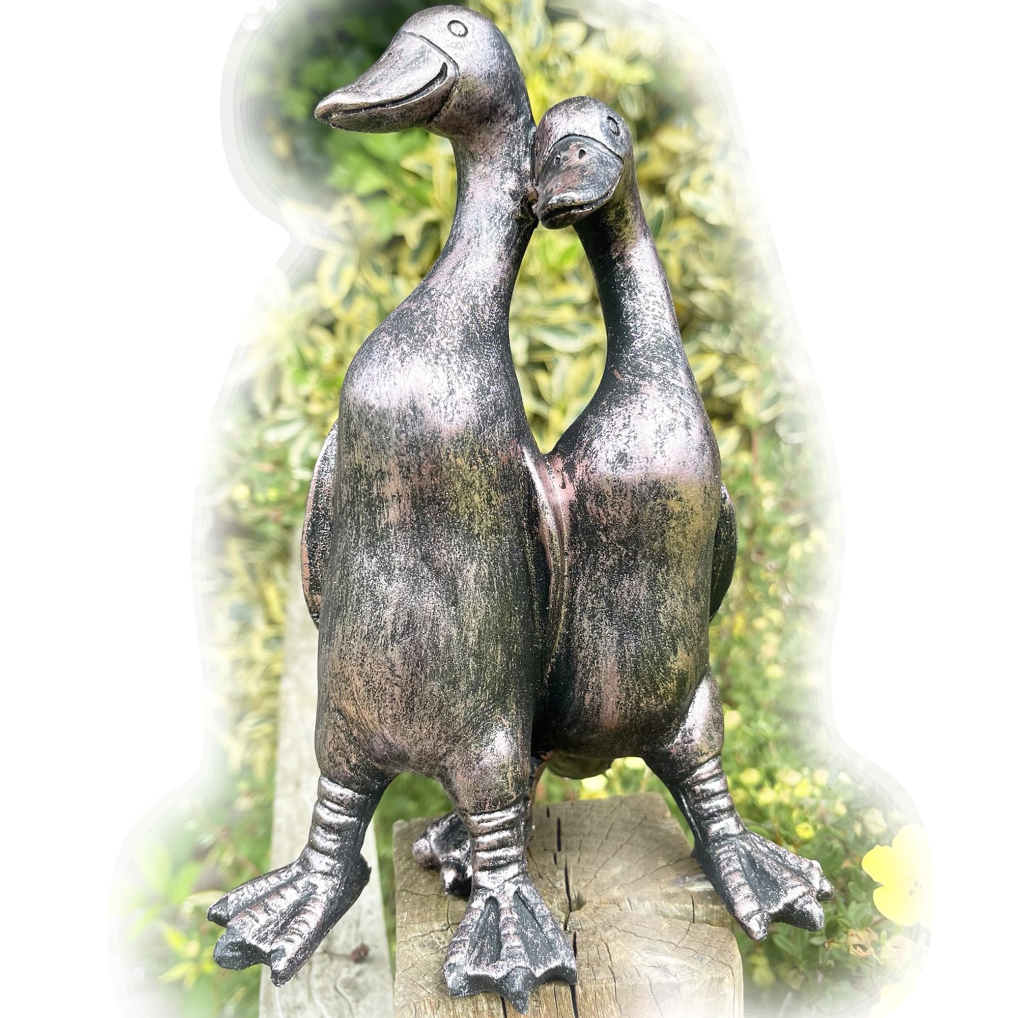Darthome Vintage Garden Statue Sculpture Pair Of Ducks Decorative Figure Ornament Gift 19cm