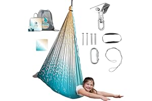 Indoor Sensory Swing for Kids or Outdoor – Holds 300lbs, Double-Layer, & 360° Swivel, Calming Compression Therapy Swing Hammo