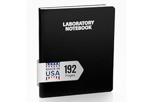 Scientific Notebook Company Flush Trimmed, Model #2001 Research Laboratory Notebook, 192 Pages, Smyth Sewn, 9.25 X 11.25, 4x4 Grid (Black Cover) - Made in the USA
