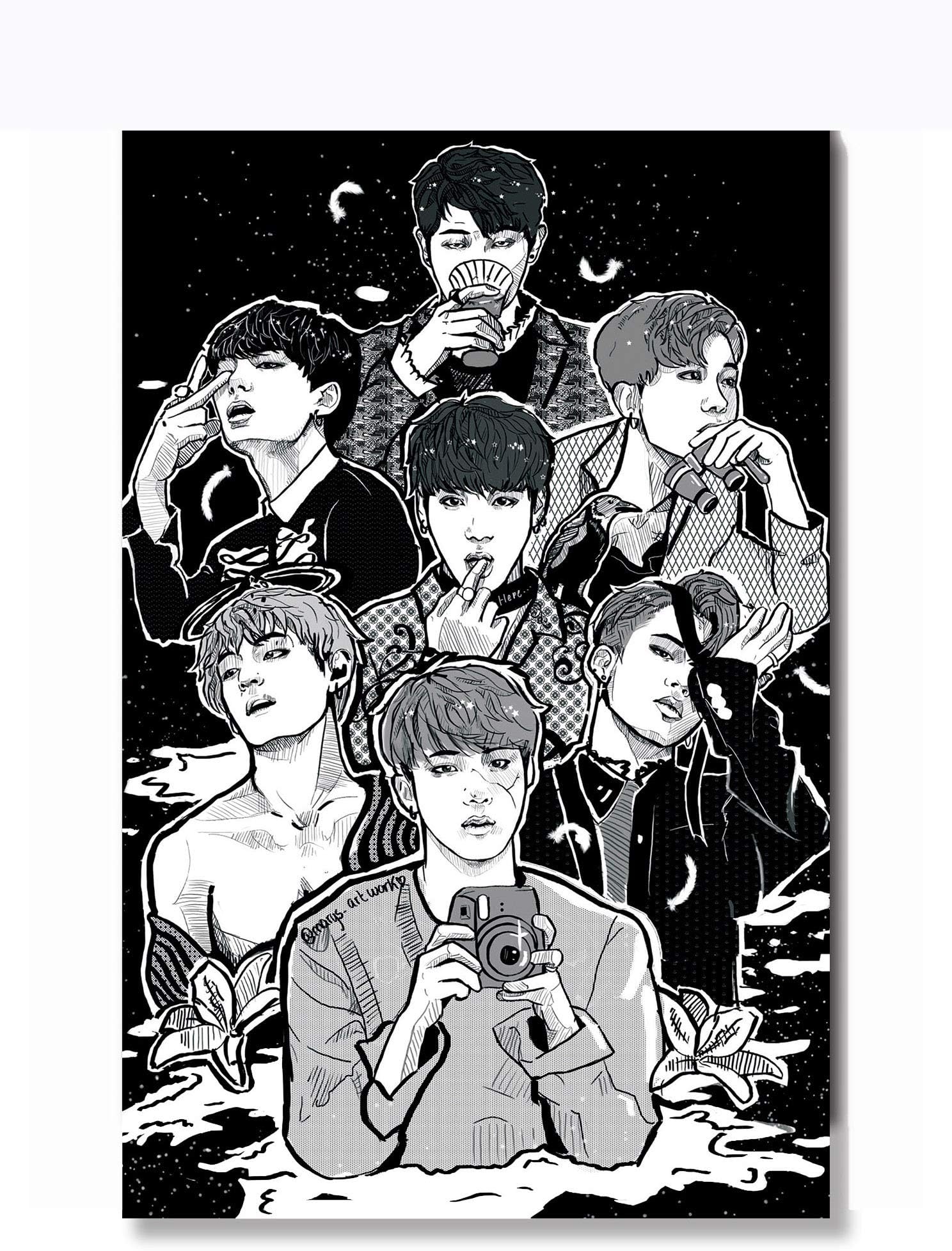 Tamatina Wall Poster | South Korean | Music Poster | BTS | K-Pop Music Band | Singer | Hostel | Laminated | Tearproof | Size - 45 X 30 cms.a4485