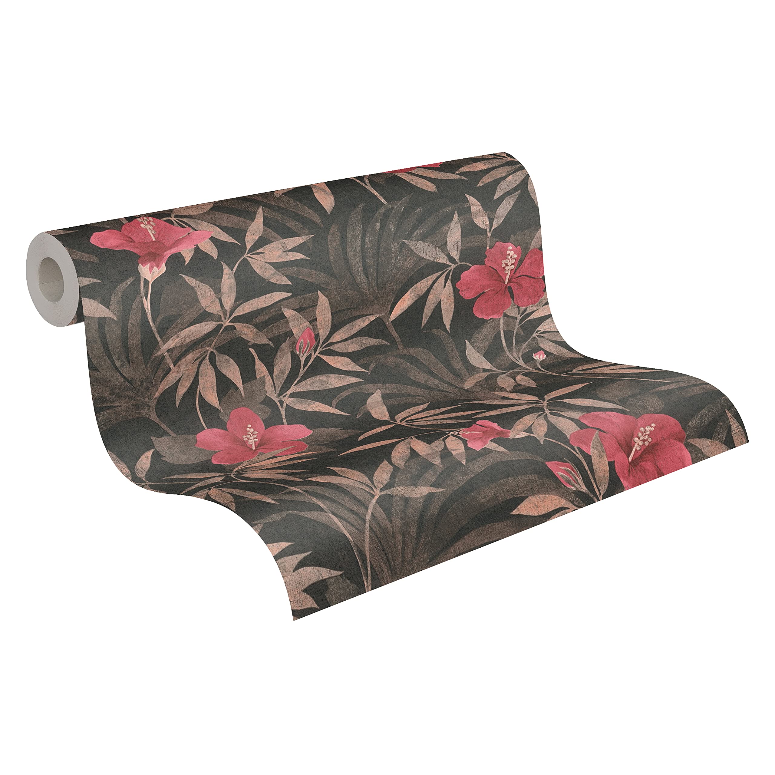 Floral Wallpaper Cuba Non-Woven 10.05 m x 0.53 m Brown Red Black Made in Germany A.S. Création 380283 38028-3