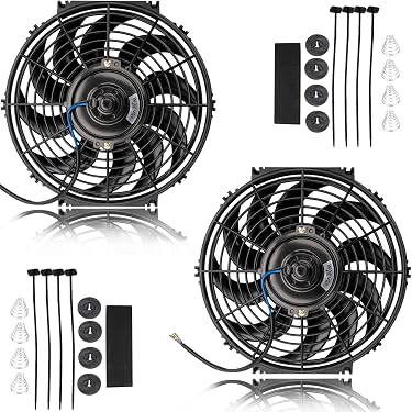 Universal 11" Pro Series Dual Radiator Fan & Shroud Kit - 2,780 CFM High Flow With 185° Thermo Relay