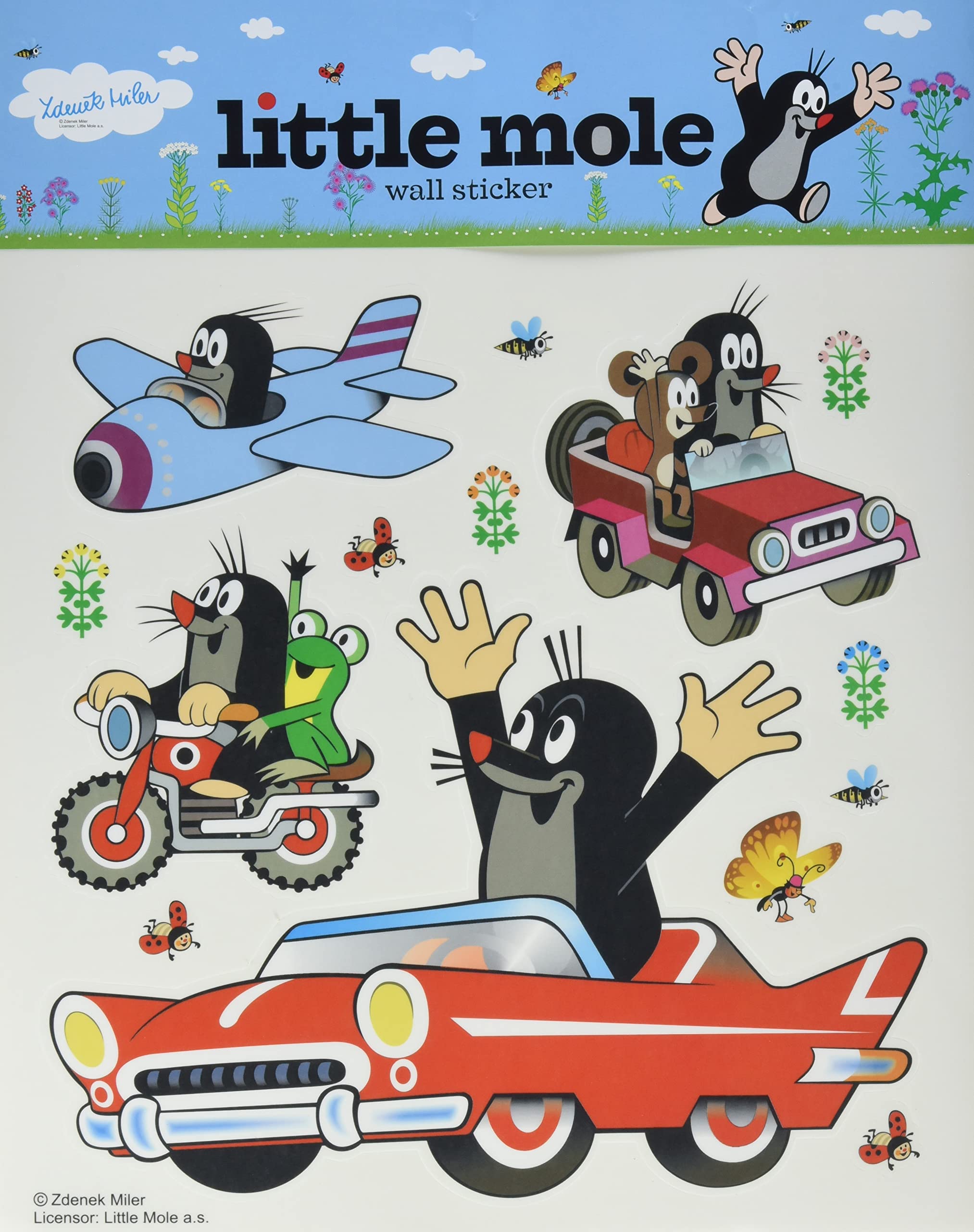 little mole Wall Sticker, Film, Multi-Colour, 30 x 30 cm/12 x 12-Inch