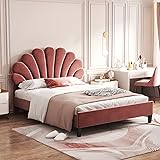 Full Size Bed Frame with Flower Pattern