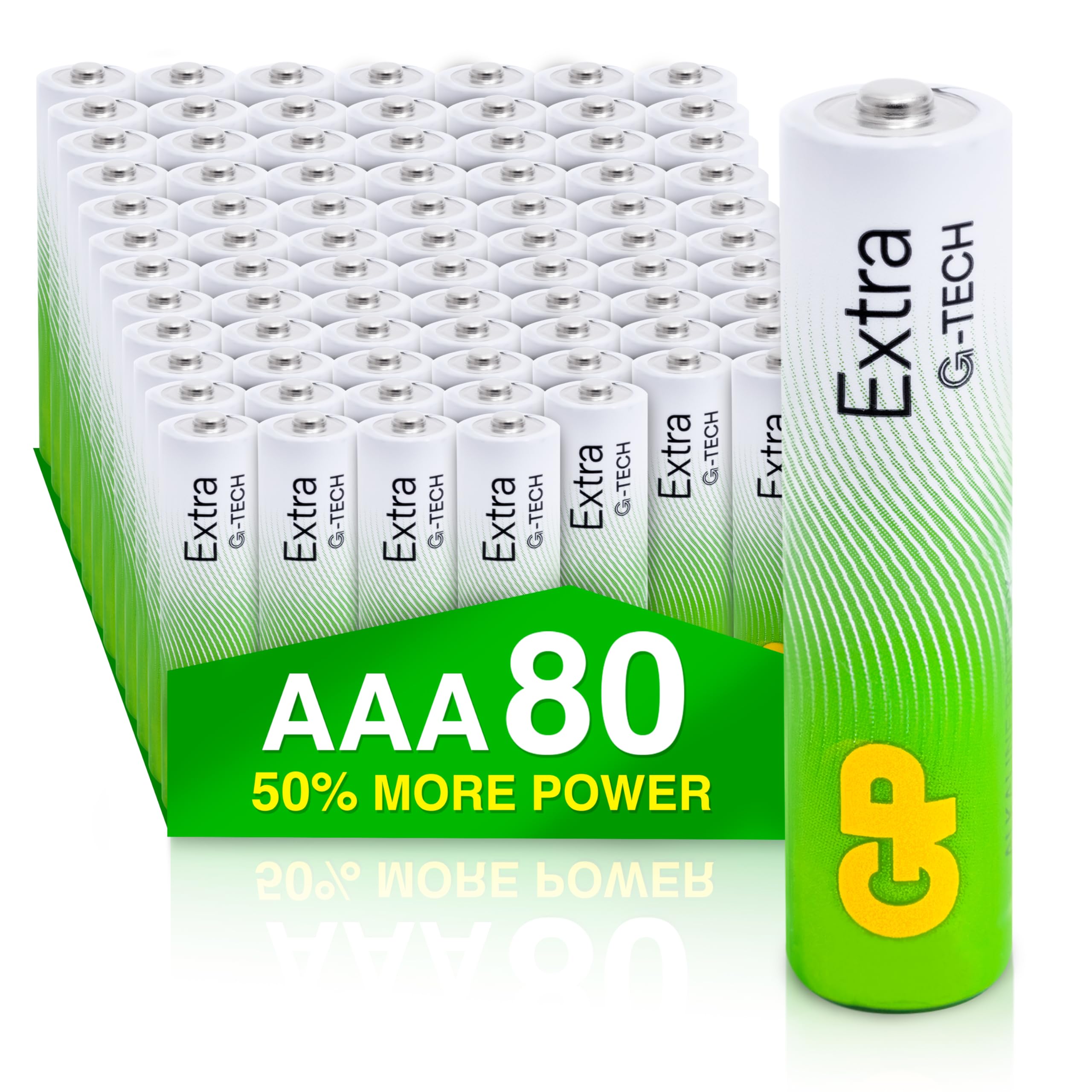 AAA Batteries 80 Pack Triple Aaa Batteries 1.5V Micro Mini Penlite LR03 by GP Batteries Extra Alkaline Batteries Suitable for everyday use in a variety of devices with 10 year shelfe life