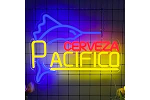 FOXIDEN Pacific Beer Neon Signs for Wall Decor,Dimmable Mexican Beer Led Neon Light, USB Powered Business Signs for Man Cave Bar Pub Restaurant Party Christmas Birthday Gifts(16.1 * 12.5in)