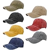 Gaprumi 7Pcs Washed Baseball Cap Distressed Golf Baseball Hat Adjustable Size Comfortable Cotton for Men and Women Adults Hiking Sports Outdoor Activities (Multicolor)