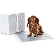 Amazon Basics Leak-Proof Puppy Training Pads, Odor Control, Quick-Dry Surface, Regular, 120-Pack, Gray