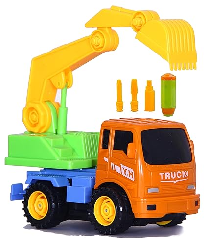 Toys Bhoomi 2-in-1 Friction Powered Take-A-Part Construction Excavator Vehicle Truck Playset