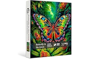 PICKFORU Butterfly Puzzles for Adults 1000 Pieces and Up, Forest Landscape Puzzles for Wall Art, Butterfly Jigsaw Puzzles for Butterfly Lovers