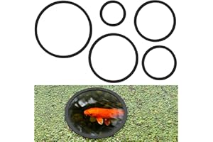 SANJHFF 5 Pcs Aquarium Floating Plant Corral - 5 Sizes of Floating Plant Ring, Fish Feeding Ring (Black)