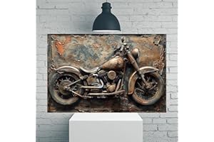 Vintage Rustic Motorcycle Vintage Rustic Canvas Wall Art - 12x18in Unframed Poster- Idea Gift For Home & Office Decor for Liv