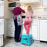 KEPLIN 13 Inch Heavy Duty Folding Step Stool Non-Slip Blue view 7