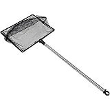 FISH PROS Fish Net for Fish Tank - 2.5 Inch Deep Mesh Scooper with Extendable Handle up to 24 Inches Long – Large Scoop, Tele