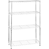 Amazon Basics 4-Shelf Adjustable Heavy Duty Steel Wire Rack Storage Shelving Organizer for Kitchen, Garage, 36" L x 14" W x 5