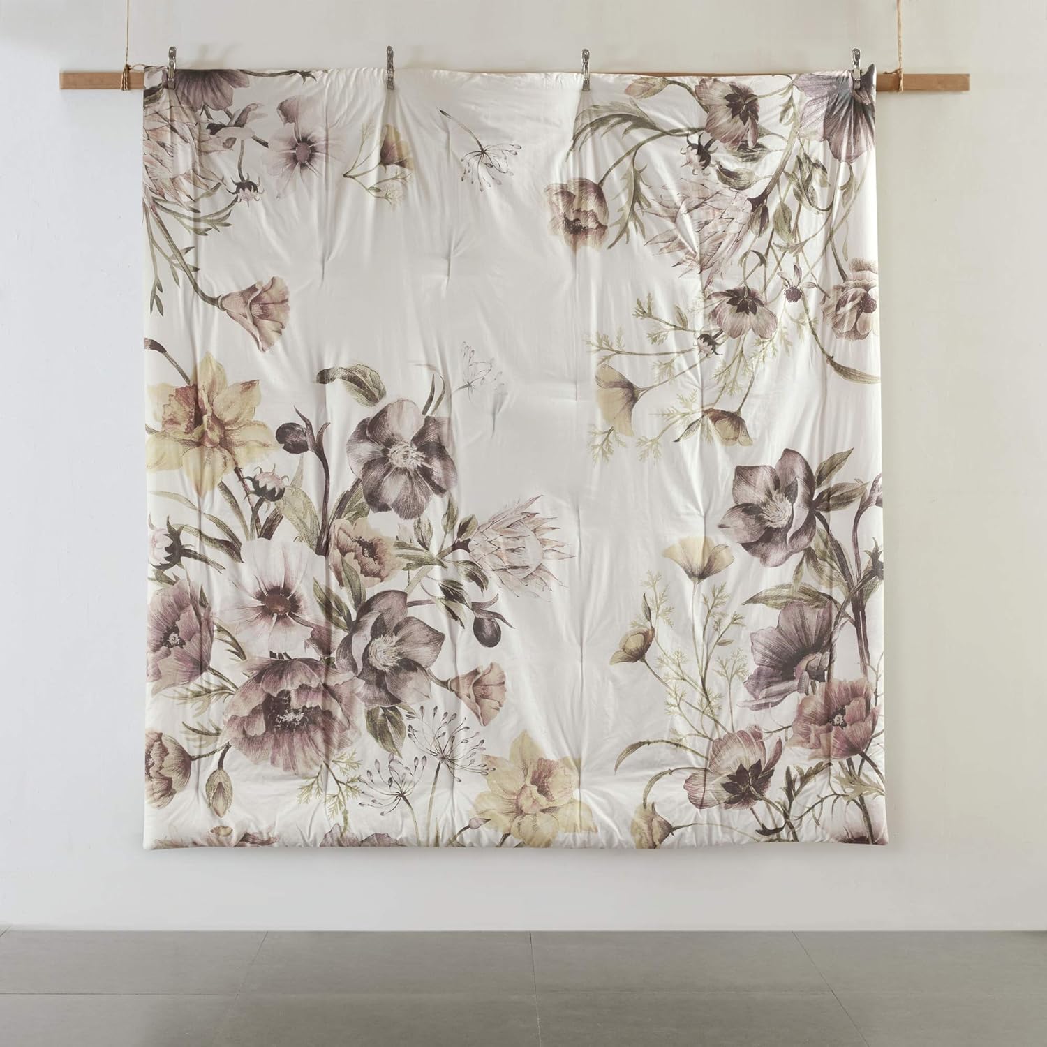 Madison Park 100% Cotton Comforter Contemporary Floral Design All Season Set, Matching Bed Skirt, Decorative Pillows, Queen(90"x90"), Blush: Home & Kitchen