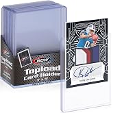 BCW 138 Pt Thick Card Topload Holders for Trading Cards, Clear, 10 Count | Rigid clear PVC holders fit trading, patch, relic, and memorabilia cards up to 138 pt for storage, display, and transport.