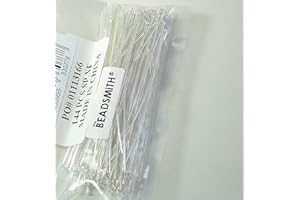 THE BEADSMITH 144 Head Pins .029dia X 3 Inch Silver Plating Over Brass Standard 21 Gauge Wire Beadsmith Headpins