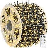 Dazzle Bright Outdoor Christmas String Lights, 1000 LED 328 FT Plug in Fairy Light with Remote Control 8 Modes &amp; Timer, Waterproof Decoration for Home Garden Yard Xmas Wedding, Warm White