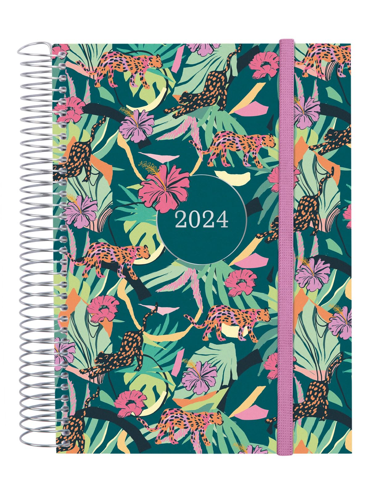 Finocam - Espiral Design Collection 2024 Diary 1 Day Page January 2024 - December 2024 (12 Months) French Jungle