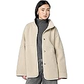 Velvet by Graham & Spencer Women's Albany Lux Sherpa Reversible Jacket, Ecru, Small