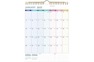 BOWCUK Wall Calendar 2025-2026 – Dec 2024 - Jun 2026, Calendar 2025-2026 Wall, 19 Monthly Calendar, 8.5 x 11 In, 2025 Small Calendar, Ruled Blocks, Thick Paper, Holidays, To-do ＆ Notes, Great for Organizing