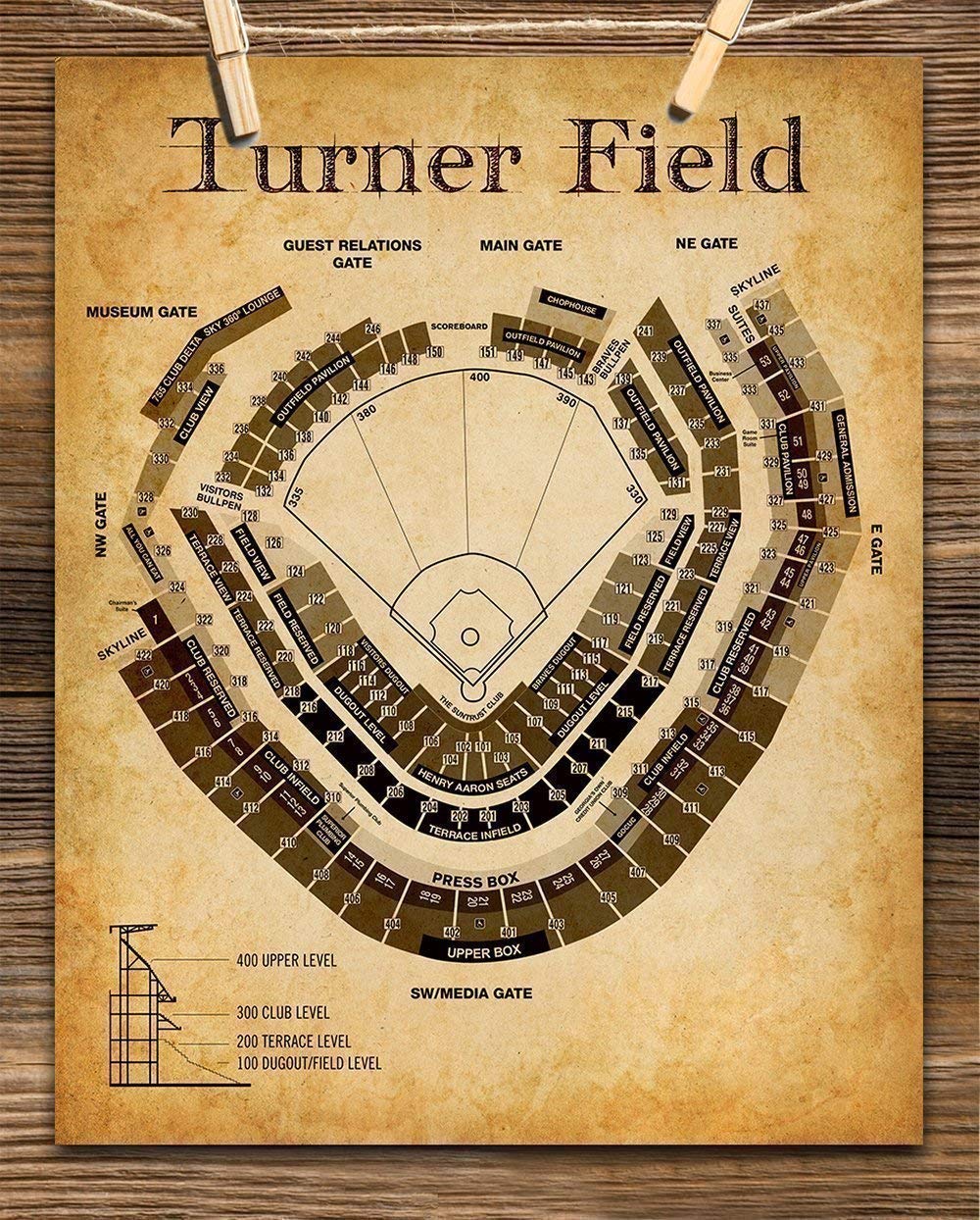 Sun Trust Park Of Atlanta Baseball Stadium Seating Chart 11x14 Unframed Art Print Great Sports Bar Decor And Gift Under 15 For Baseball Fans Handmade Products Home Kitchen Alpharise Co Jp