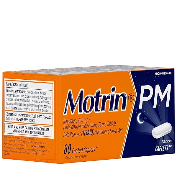 MOTRIN IB PM CAPLET SIZE 80CT MOTRIN IB PM CAPLET 80CT