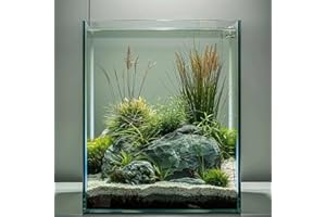 Vimvins 2 Gallon Glass Fish Tank, Easy to Maintain Small Aquarium for Betta/Snails/Shrimp and Aquatic Planting.